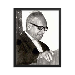 Bipan Chandra framed print on a plain backdrop in size 16"x20".