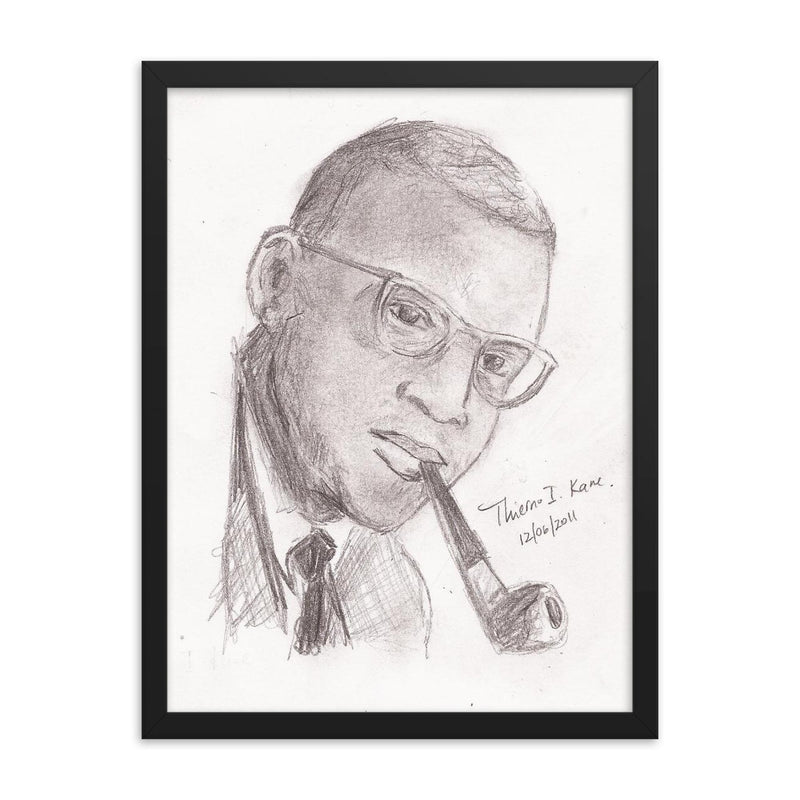 Birago Diop framed print on a plain backdrop in size 18