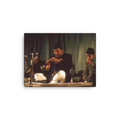 Bismillah Khan canvas print on a plain backdrop in size 12"x16".