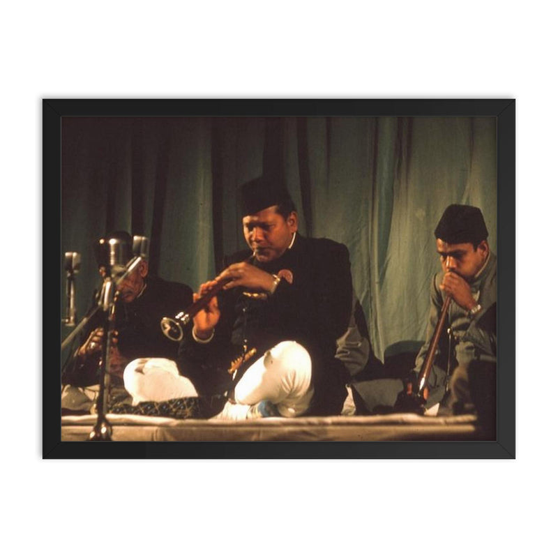 Bismillah Khan framed print on a plain backdrop in size 18