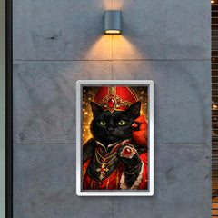 Black cat cardinal with jeweled ring poster 2