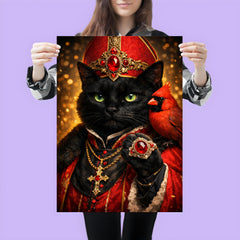Black cat cardinal with jeweled ring poster 3