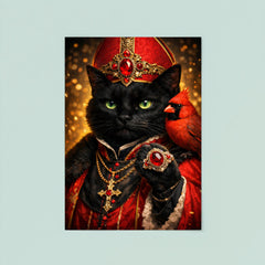 Black cat cardinal with jeweled ring poster 8