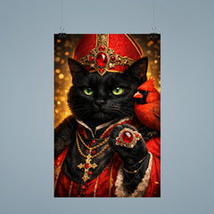 Black cat cardinal with jeweled ring poster 9