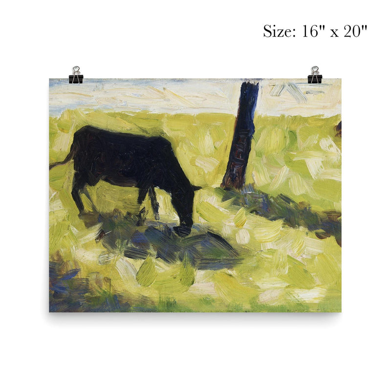 Black Cow in a Meadow by Georges Seurat poster 2