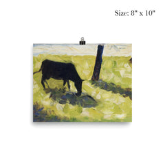 Black Cow in a Meadow by Georges Seurat poster 4