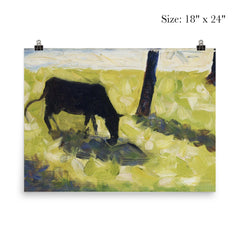 Black Cow in a Meadow by Georges Seurat poster 5