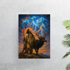 Black Elk on sacred hill with thunder beings poster 7
