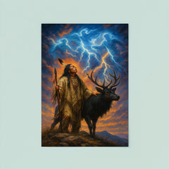 Black Elk on sacred hill with thunder beings poster 8