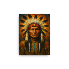 Black Elk spiritual leader canvas print on a plain backdrop in size 12"x16".