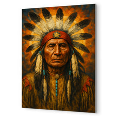 Black Elk spiritual leader metal print mockup