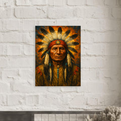 Black Elk spiritual leader metal print mockup