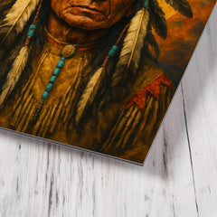 Black Elk spiritual leader metal print mockup