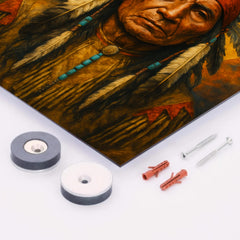 Black Elk spiritual leader metal print mockup
