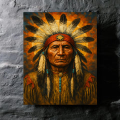 Black Elk spiritual leader metal print mockup