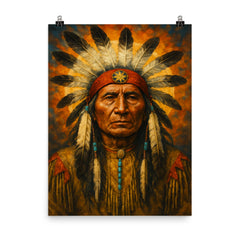 Black Elk spiritual leader poster on a plain backdrop in size 8"x10".