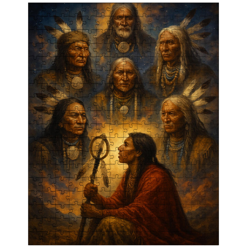 Black Elk vision of the six grandfathers jigsaw puzzle