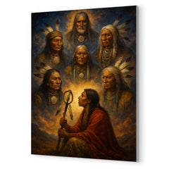Black Elk vision of the six grandfathers metal print mockup