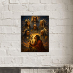 Black Elk vision of the six grandfathers metal print mockup