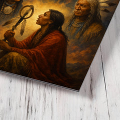 Black Elk vision of the six grandfathers metal print mockup