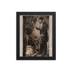 Black Herman framed print on a plain backdrop in size 8"x10".