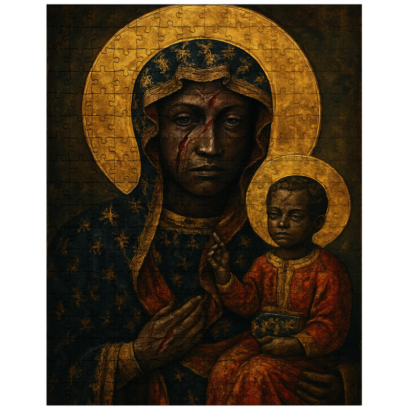 Black Madonna of Częstochowa with battle scars jigsaw puzzle