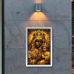 Black Madonna of Czestochowa in gold sorrow poster 2