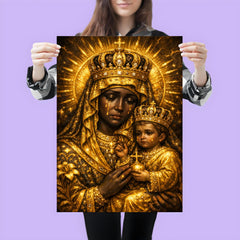 Black Madonna of Czestochowa in gold sorrow poster 3
