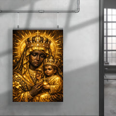 Black Madonna of Czestochowa in gold sorrow poster 4
