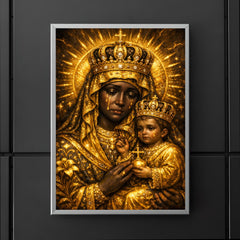 Black Madonna of Czestochowa in gold sorrow poster 5