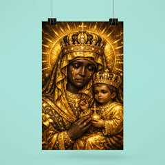 Black Madonna of Czestochowa in gold sorrow poster 6