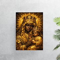 Black Madonna of Czestochowa in gold sorrow poster 7