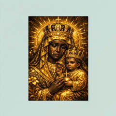 Black Madonna of Czestochowa in gold sorrow poster 8