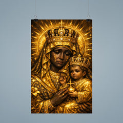 Black Madonna of Czestochowa in gold sorrow poster 9