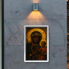 Black Madonna of Czestochowa with battle scarred gold aura poster 2