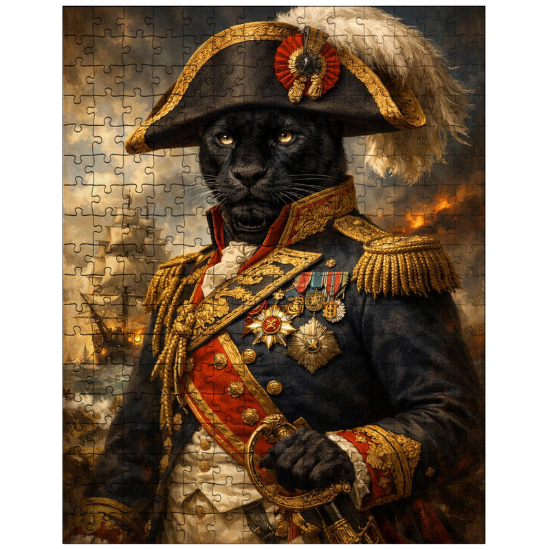 Black panther admiral in Napoleonic uniform jigsaw puzzle