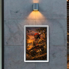 Black Seminole scout in Everglades dusk poster 2