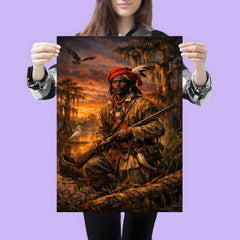 Black Seminole scout in Everglades dusk poster 3