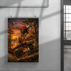 Black Seminole scout in Everglades dusk poster 4