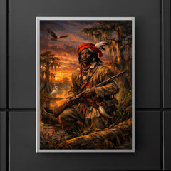 Black Seminole scout in Everglades dusk poster 5