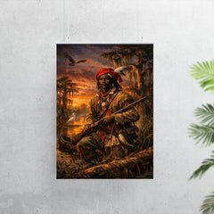 Black Seminole scout in Everglades dusk poster 7