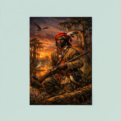 Black Seminole scout in Everglades dusk poster 8
