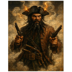 Blackbeard amid fuse smoke and pistols jigsaw puzzle