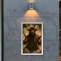 Blackbeard amid fuse smoke and pistols poster 2