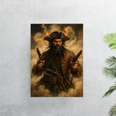 Blackbeard amid fuse smoke and pistols poster 7