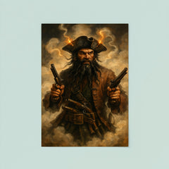 Blackbeard amid fuse smoke and pistols poster 8