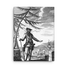 Blackbeard canvas print on a plain backdrop in size 18"x24".