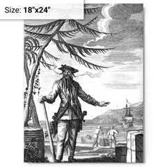 Blackbeard metal print on a plain backdrop in size 18"x24".