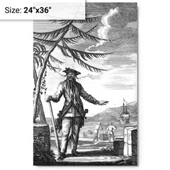 Blackbeard metal print on a plain backdrop in size 24"x36".