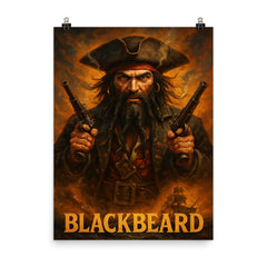 Blackbeard poster on a plain backdrop in size 8"x10".
